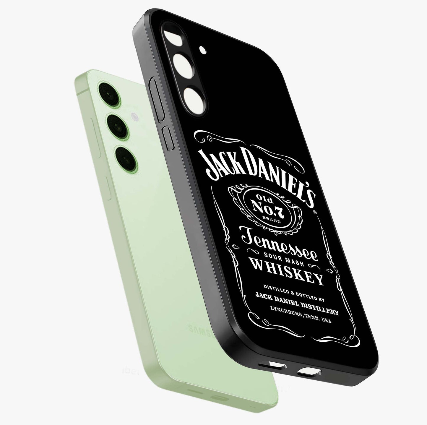 Vintage Whiskey Heritage Glass Case displayed in angled mockup highlighting retro beverage themed design with heritage aesthetic.