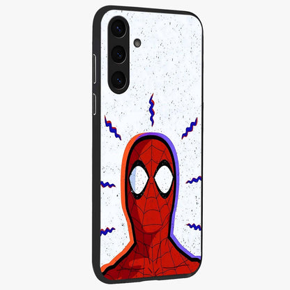 Omg Spiderman Glass Case upright view showcasing energetic superhero artwork with vibrant comic theme.