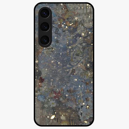 Aesthetic Astrolophia Glass Case showing flat back view with dreamy aesthetic design and glossy glass finish.