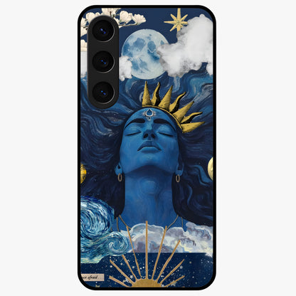 Aesthetic Lord Shiva Glass Case showing flat back view with divine Shiva artwork and glossy glass finish.
