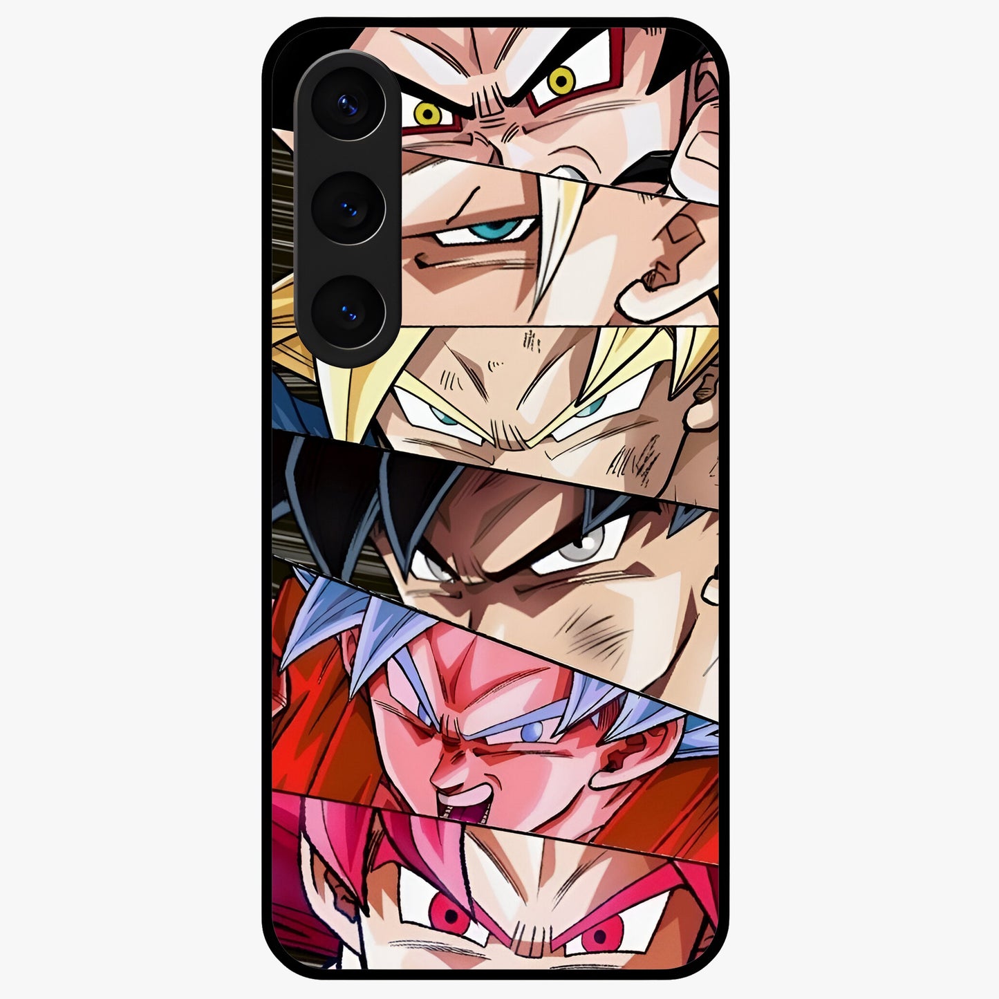 Anime Character Glass Case showing flat back view with vibrant anime artwork and glossy glass finish.