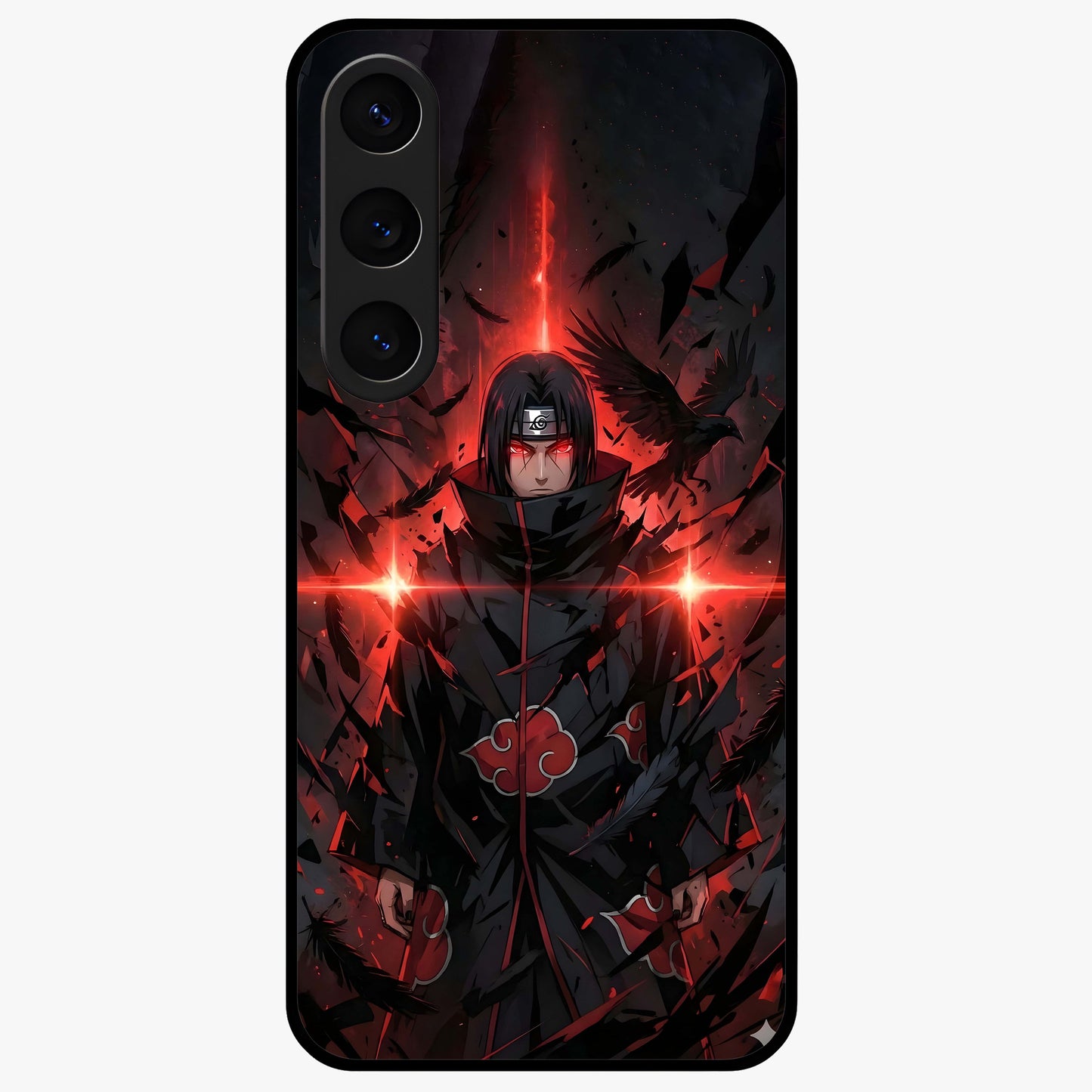 Focus Mode On Glass Case showing flat back view with bold motivational typography design and glossy glass finish.