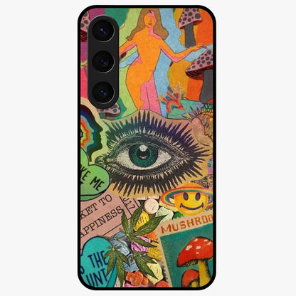 Mystic Eye Wonderland Glass Case showing flat back view with mystical eye themed artwork and glossy glass finish.