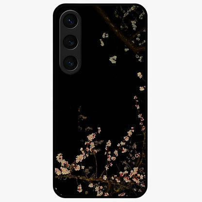 Petal Moon Light With Custom Name Glass Case showing flat back view with floral moonlight artwork and personalized name design.
