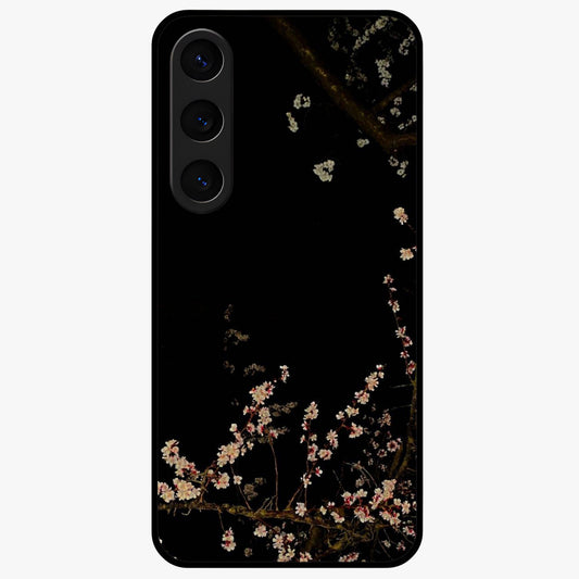 Petal Moon Light With Custom Name Glass Case showing flat back view with floral moonlight artwork and personalized name design.