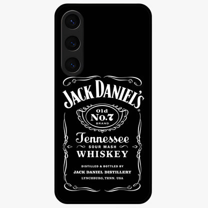 Vintage Whiskey Heritage Glass Case showing flat back view with classic whiskey inspired artwork and glossy glass finish.