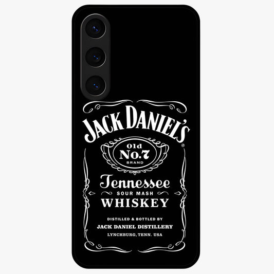 Vintage Whiskey Heritage Glass Case showing flat back view with classic whiskey inspired artwork and glossy glass finish.