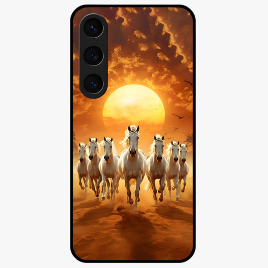 Wild Sunset Majesty Glass Case showing flat back view with majestic sunset landscape artwork and glossy glass finish.