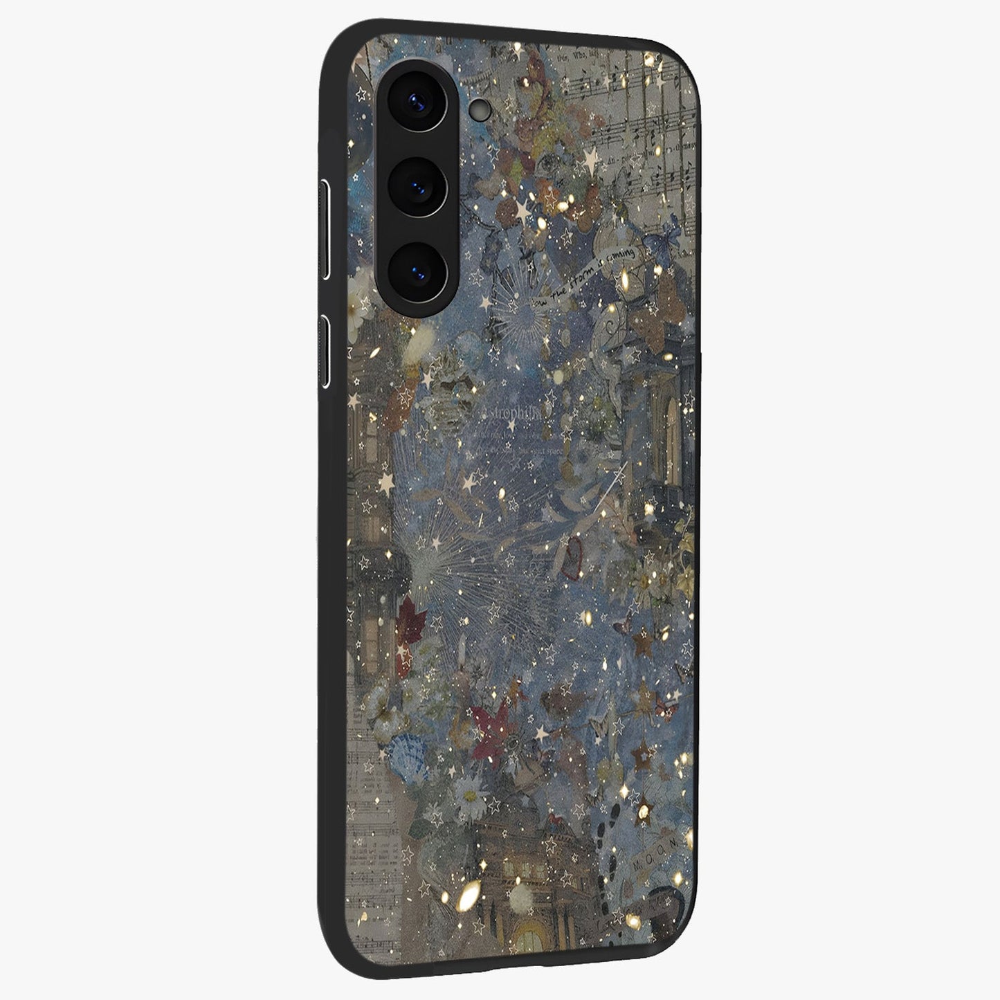 Aesthetic Astrolophia Glass Case upright view showcasing soft aesthetic theme with stylish modern look.