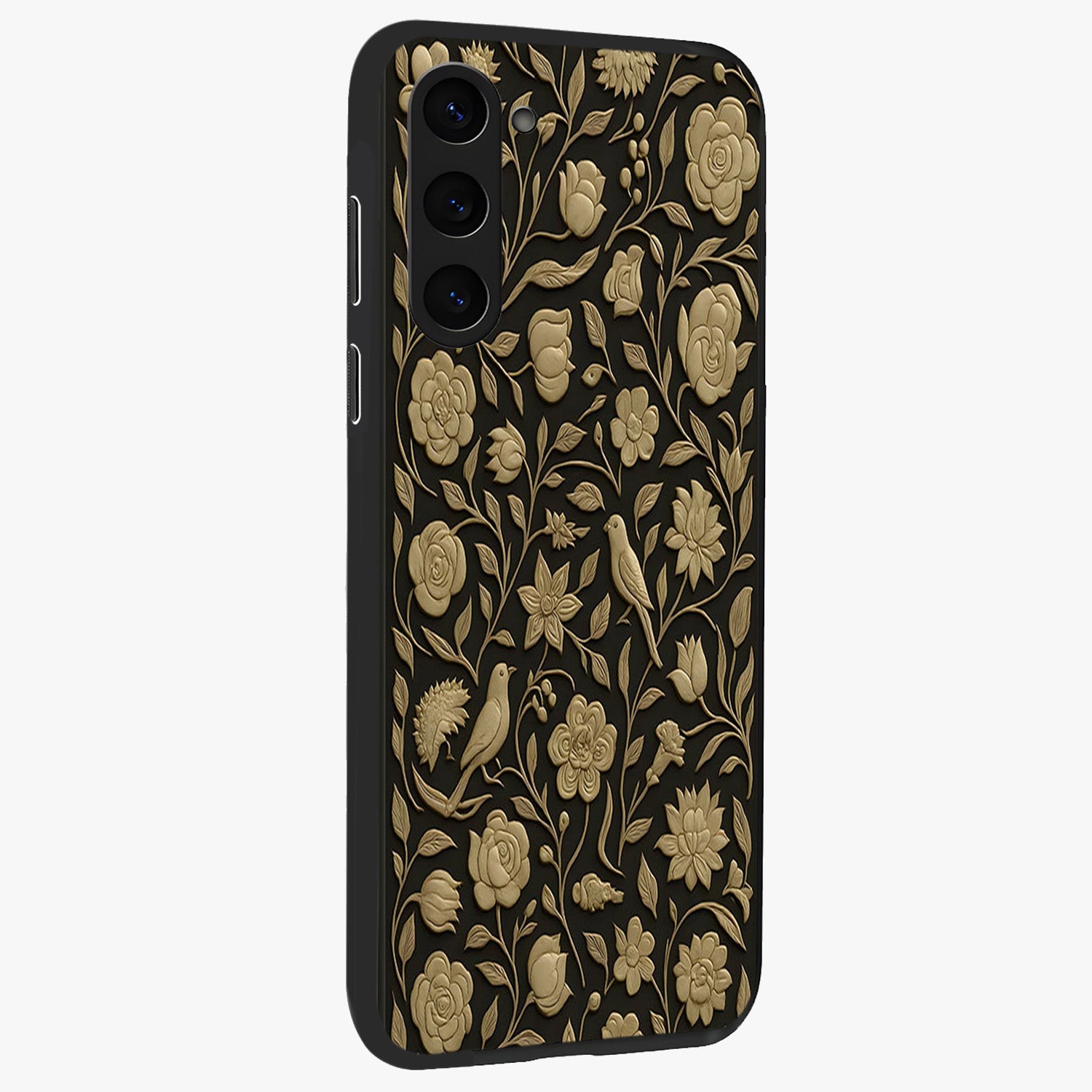 Golden Evil Eye Mandala Glass Case upright view showcasing decorative evil eye mandala artwork with spiritual aesthetic style.