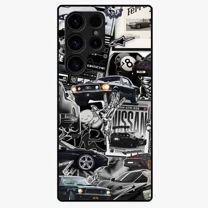 Aesthetic Dark Love Glass Case showing flat back view with dark romantic artwork and glossy glass finish.