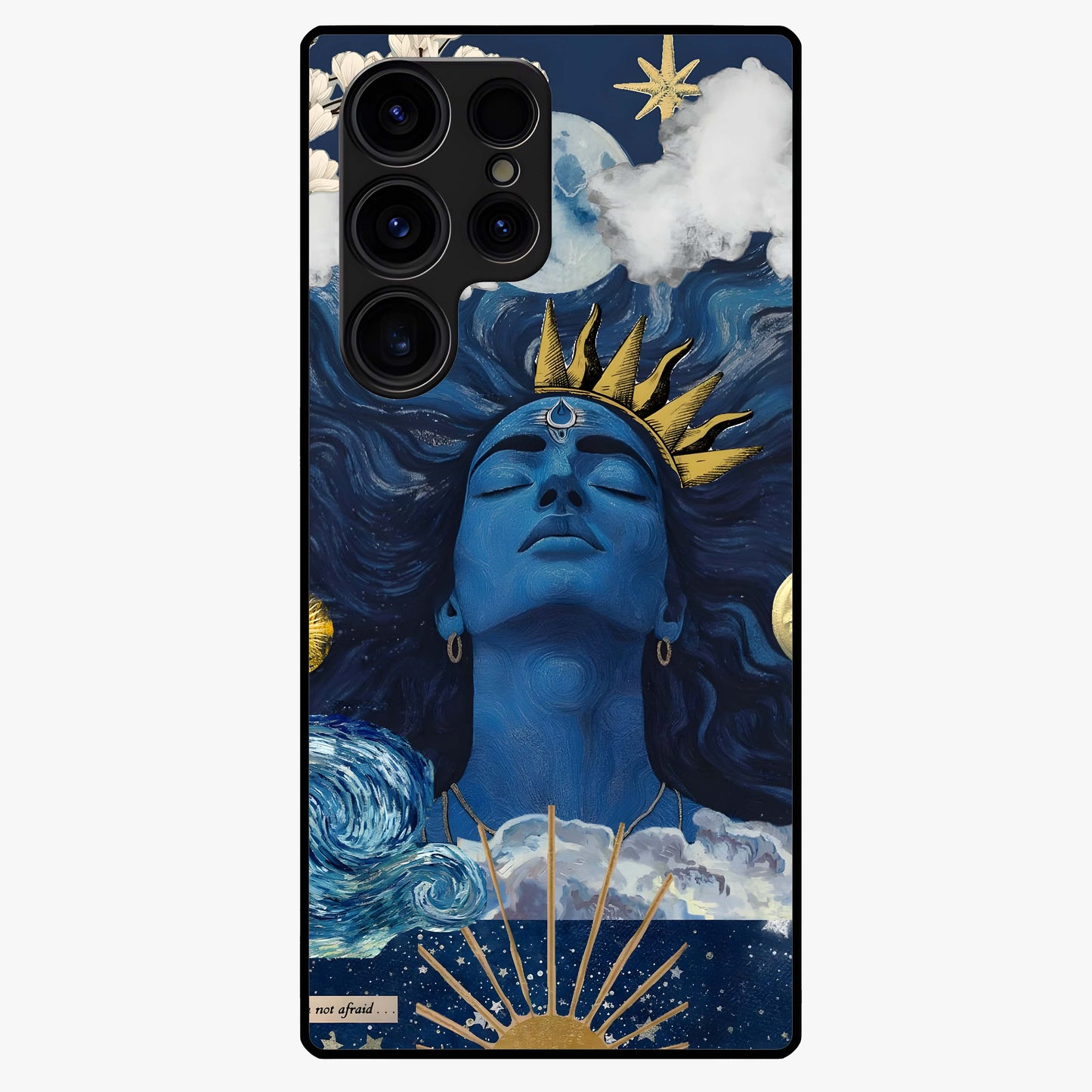 Aesthetic Lord Shiva Glass Case showing flat back view with divine Shiva artwork and glossy glass finish.
