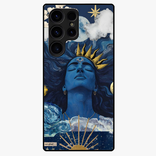 Aesthetic Lord Shiva Glass Case showing flat back view with divine Shiva artwork and glossy glass finish.