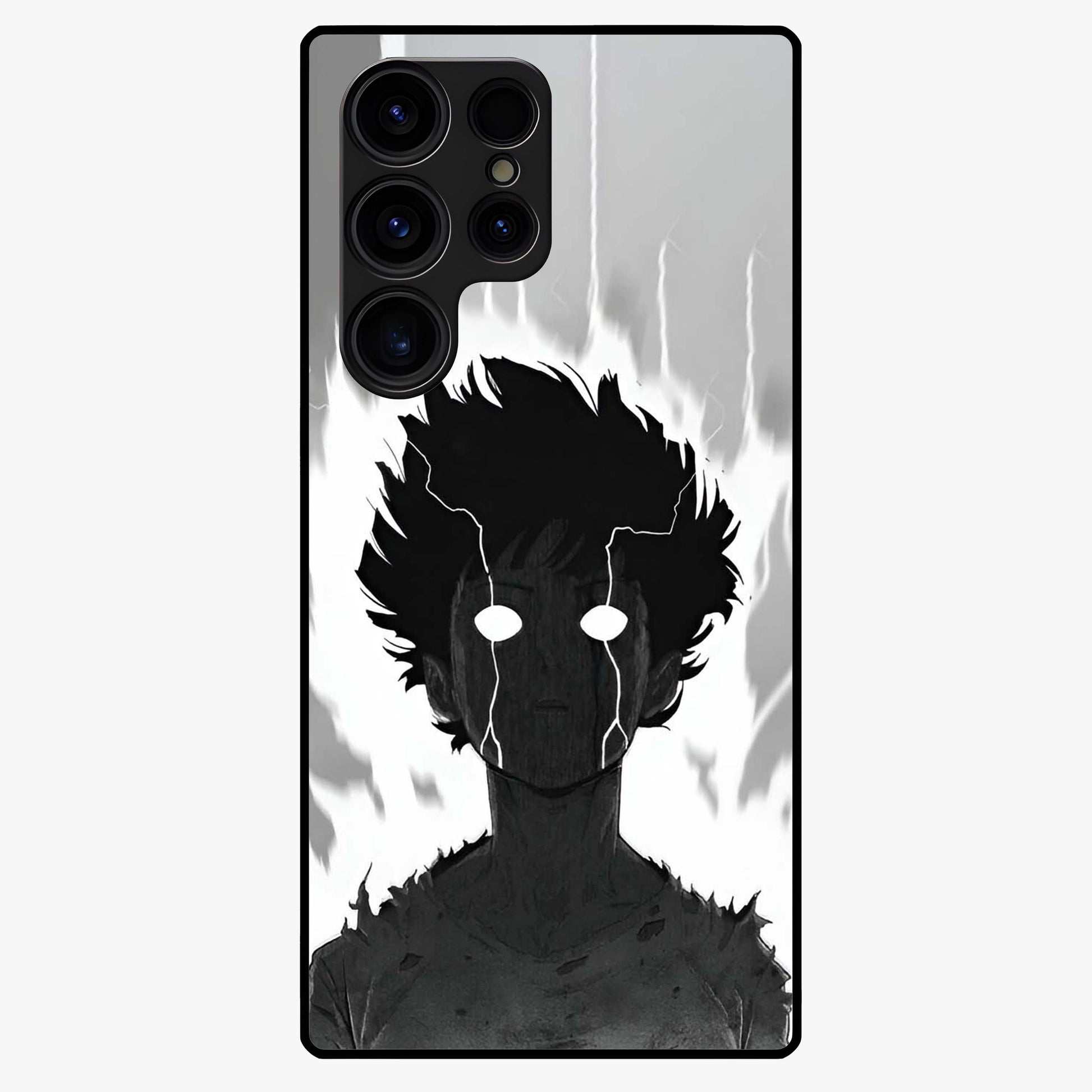 Awakened Inner Rage Glass Case showing flat back view with intense artistic artwork and glossy glass finish.