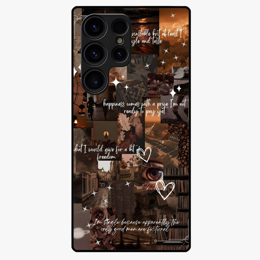 Bittersweet Aesthetic Chaos Glass Case showing flat back view with artistic chaotic aesthetic design and glossy glass finish.