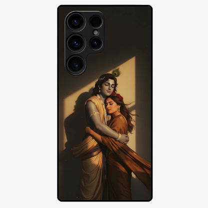 Divine Eternal Love Glass Case showing flat back view with spiritual love themed artwork and glossy glass finish.