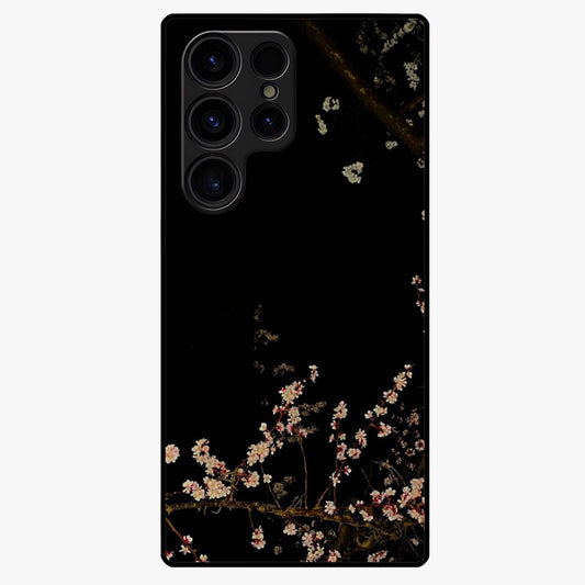 Petal Moon Light With Custom Name Glass Case showing flat back view with floral moonlight artwork and personalized name design.