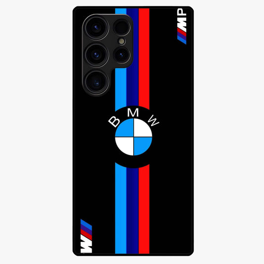 Turbo BMW Beast Glass Case showing flat back view with high performance sports car artwork and glossy glass finish.