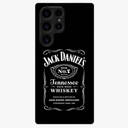Vintage Whiskey Heritage Glass Case showing flat back view with classic whiskey inspired artwork and glossy glass finish.