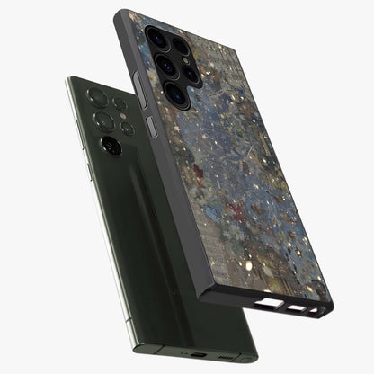 Aesthetic Astrolophia Glass Case displayed in angled mockup highlighting artistic aesthetic elements and smooth glass surface.