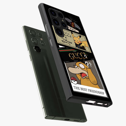 Gucci Play Mashup Glass Case displayed in angled mockup highlighting stylish fashion mashup design with bold aesthetic.