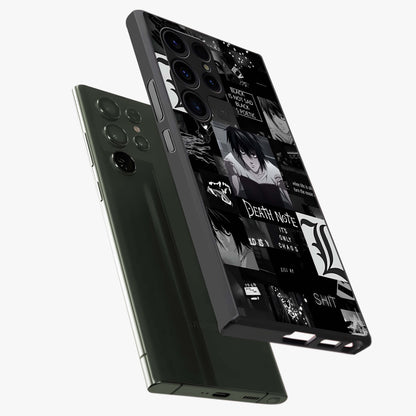 Midnight Chaos Mind Glass Case displayed in angled mockup highlighting chaotic artistic design with dramatic midnight aesthetic.