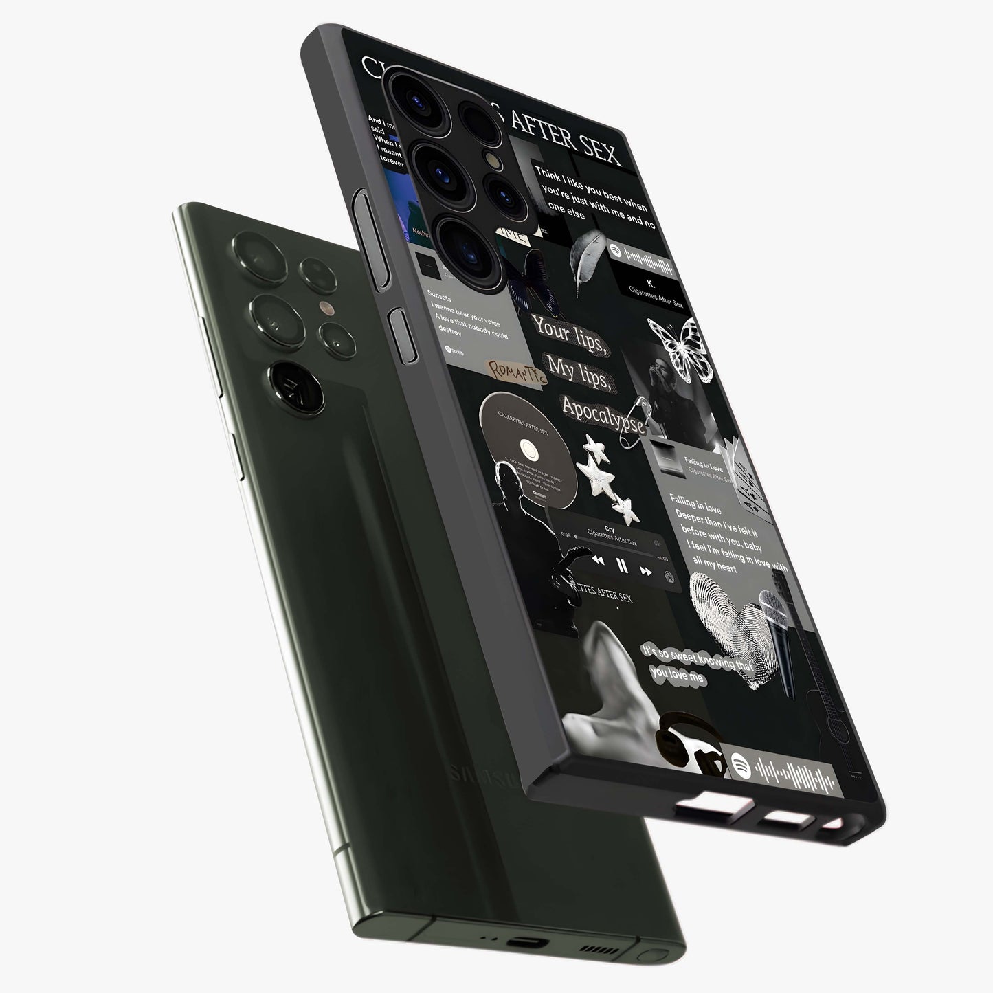 Midnight Love Echo Glass Case displayed in angled mockup highlighting elegant love inspired design with deep aesthetic style.