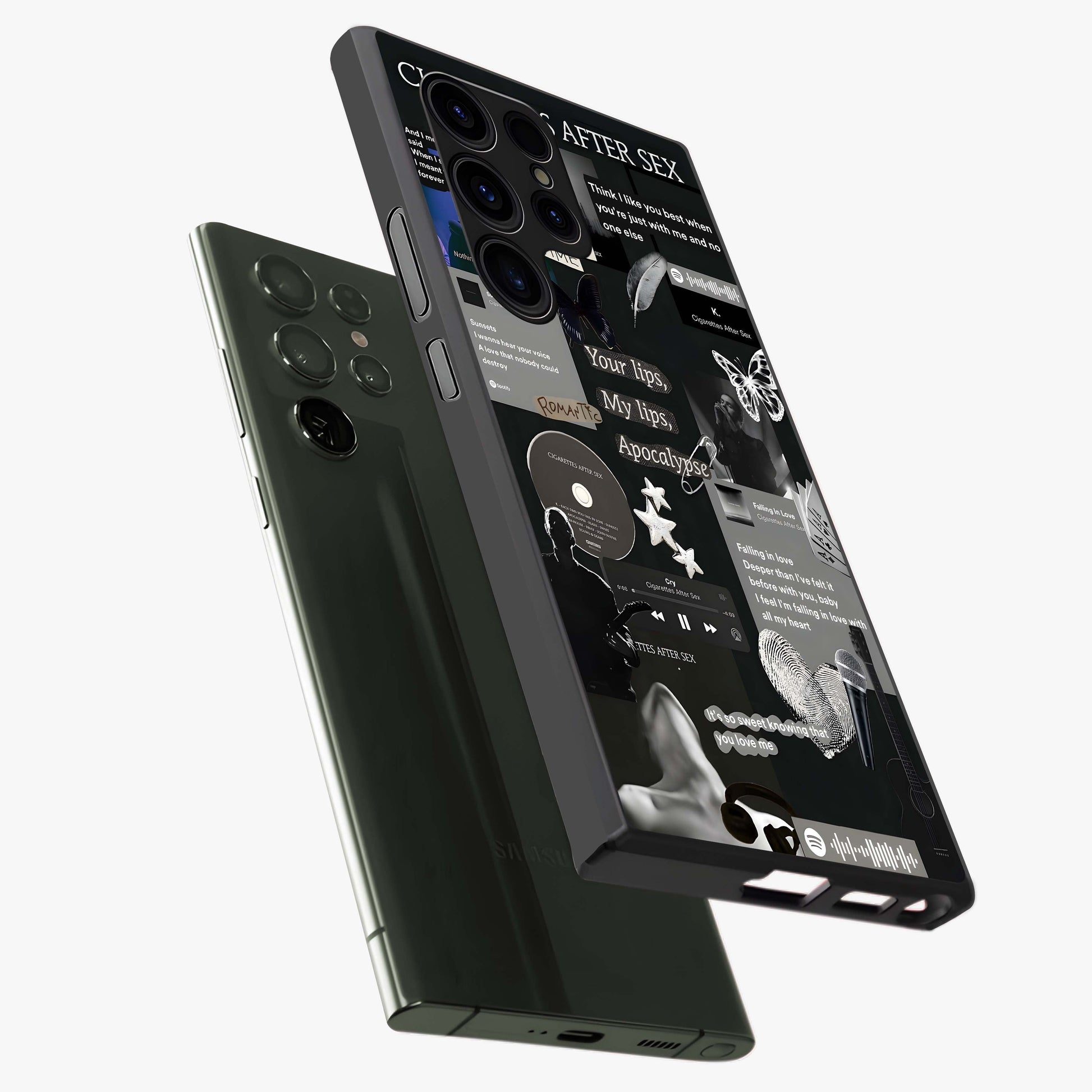 Midnight Love Echo Glass Case displayed in angled mockup highlighting elegant love inspired design with deep aesthetic style.