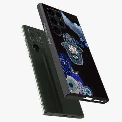 Mystic Hand Aura Glass Case displayed in angled mockup highlighting magical aura design with spiritual aesthetic style.