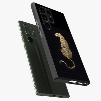 Regal Leopard Glass Case displayed in angled mockup highlighting powerful animal illustration with stylish wild aesthetic.