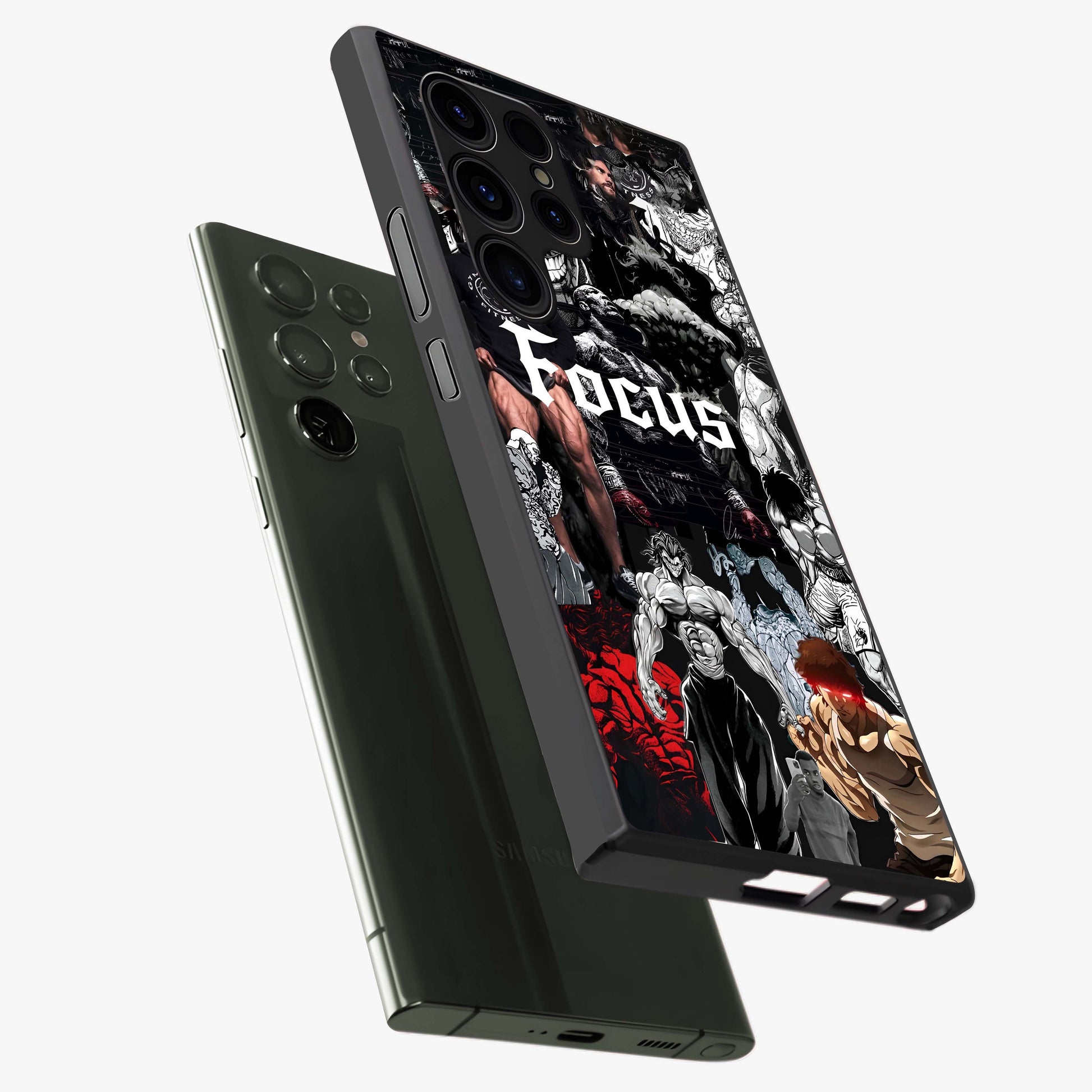 Relentless Power Focus Glass Case displayed in angled mockup highlighting bold statement design with modern aesthetic style.