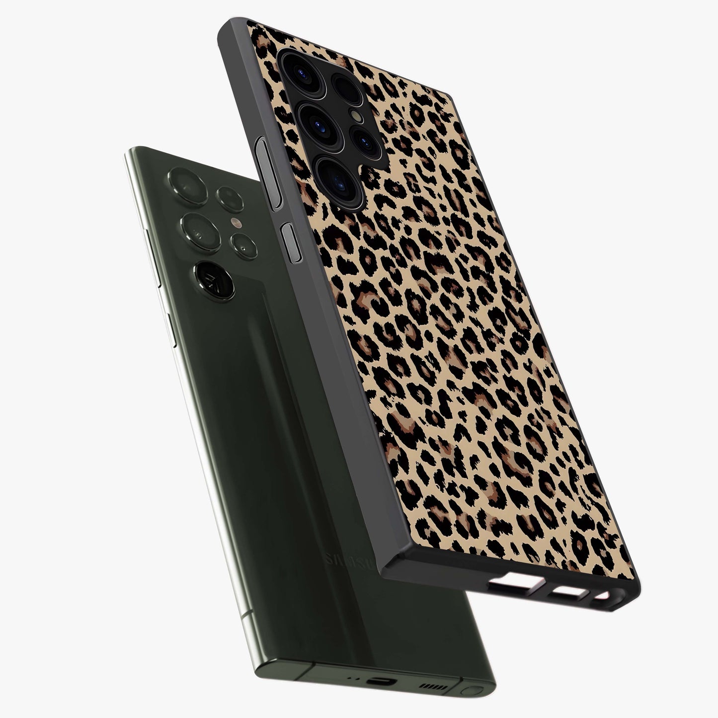 Savage Chic Pattern Glass Case displayed in angled mockup highlighting bold fashion inspired design with chic aesthetic.