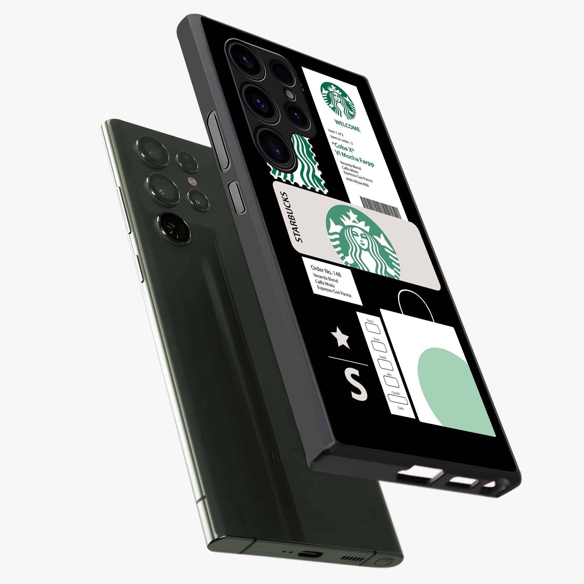 Starbucks Mocha Glass Case displayed in angled mockup highlighting stylish mocha themed design with cozy café aesthetic.