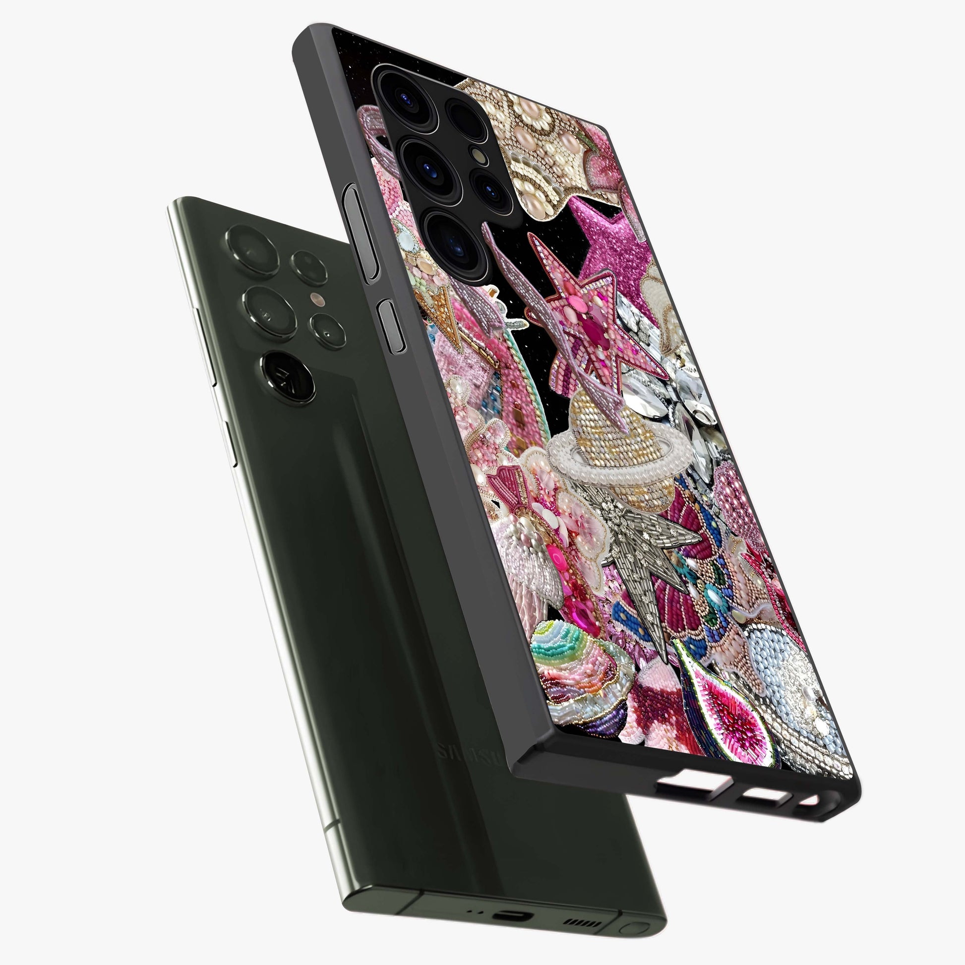 Starlit Jewel Dream Glass Case displayed in angled mockup highlighting glowing celestial jewel design with dreamy aesthetic.