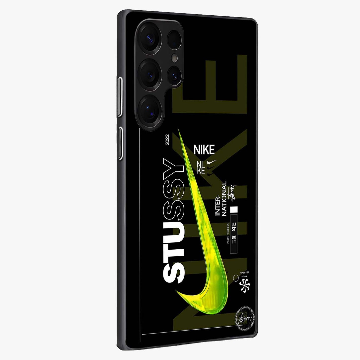Neon Street Edition Glass Case upright view showcasing colorful neon artwork with modern street culture theme.