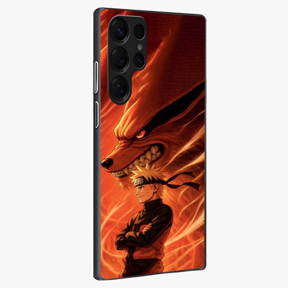Nine Tails Legacy Glass Case upright view showcasing dramatic nine-tails artwork with intense anime themed design.