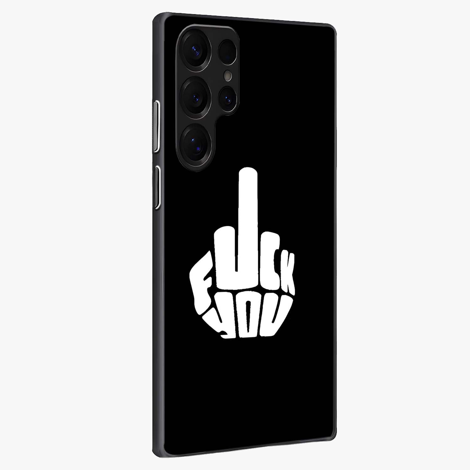 Rebel Mode On Glass Case upright view showcasing striking statement artwork with bold rebellious theme.