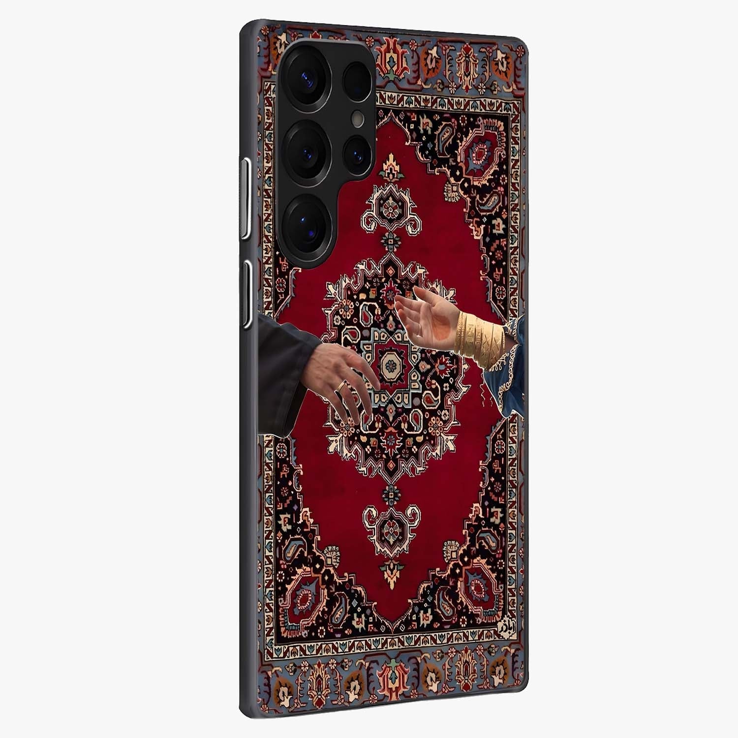 Royal Touch Reach Glass Case upright view showcasing stylish royal inspired artwork with graceful theme.