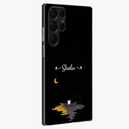 Silent Night Row Glass Case upright view showcasing tranquil night artwork with serene landscape theme.