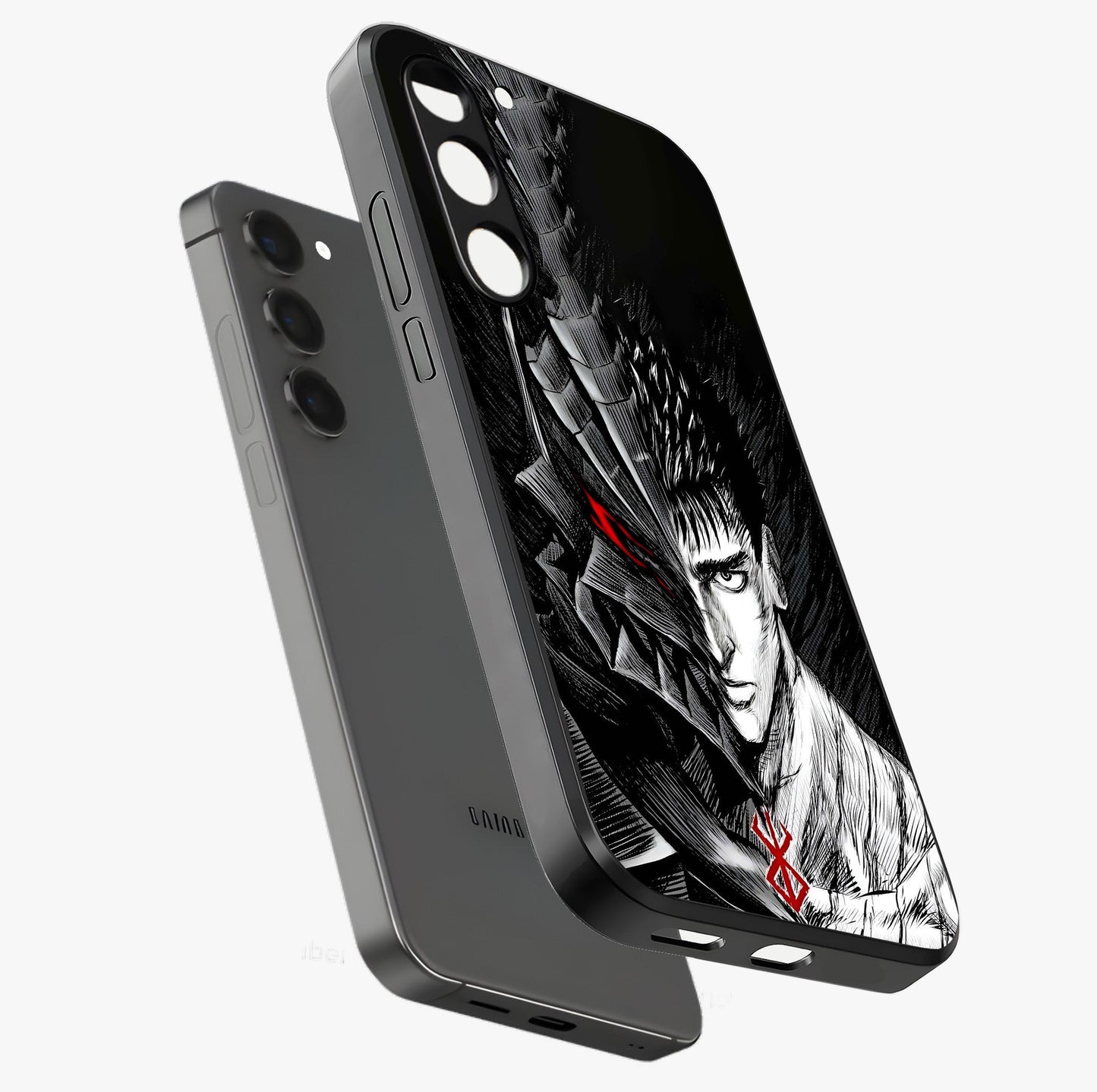 Berserker Blood Oath Glass Case displayed in angled mockup highlighting dark fantasy graphic design and powerful theme.