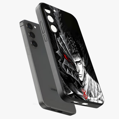 Berserker Blood Oath Glass Case displayed in angled mockup highlighting dark fantasy graphic design and powerful theme.