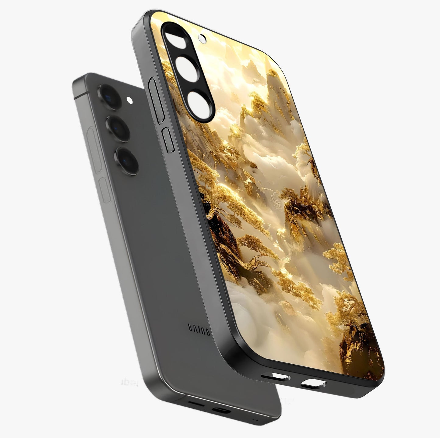 Gates Of Illumination Glass Case displayed in angled mockup highlighting radiant portal inspired design with fantasy aesthetic.