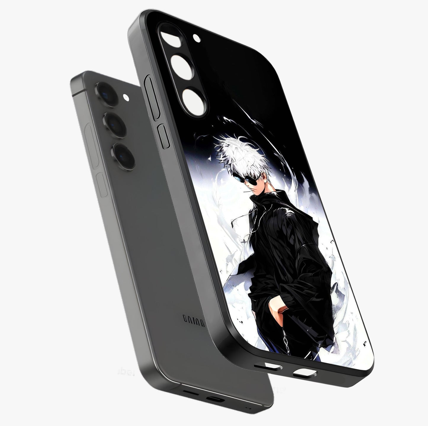 Limitless Shadow King Glass Case displayed in angled mockup highlighting dramatic dark hero design with intense aesthetic.