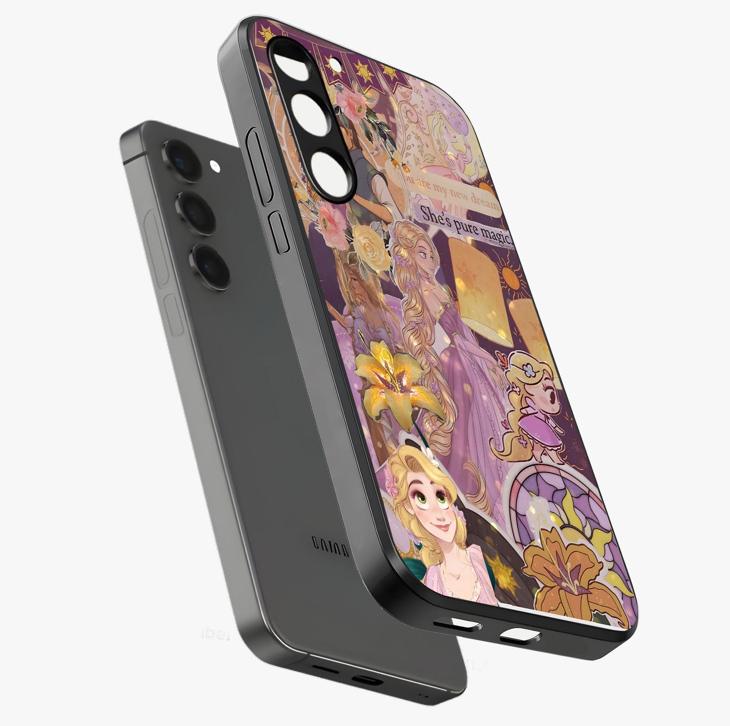 Magical Tangled Dream Glass Case displayed in angled mockup highlighting whimsical fantasy design with magical aesthetic.