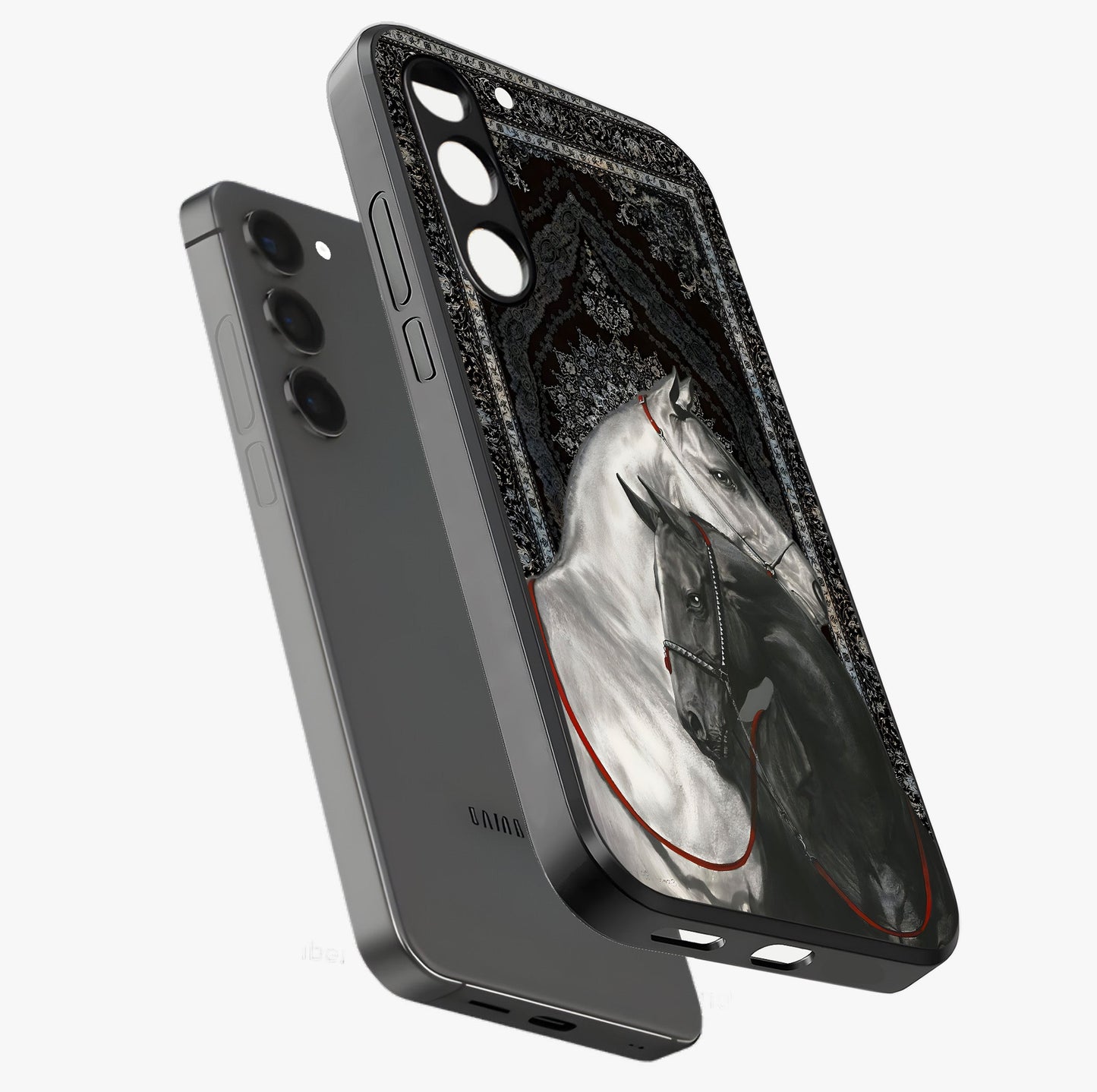 Majestic Ride Legacy Glass Case displayed in angled mockup highlighting sleek vehicle design with bold racing aesthetic.