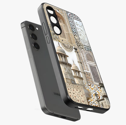 Mughal Marble Legacy Glass Case displayed in angled mockup highlighting elegant heritage marble artwork with royal aesthetic.