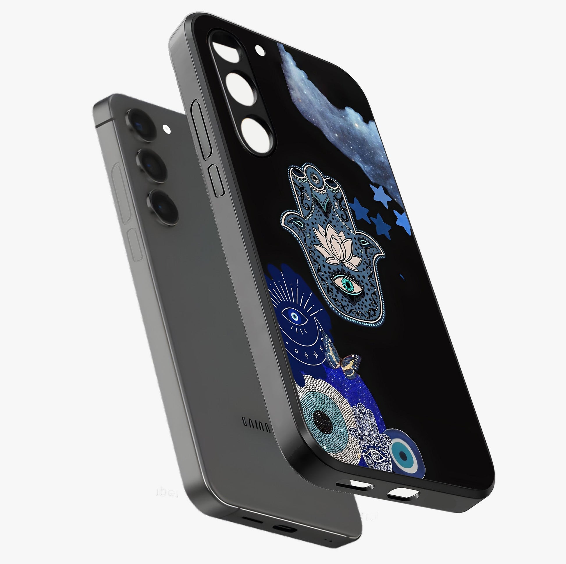 Mystic Hand Aura Glass Case displayed in angled mockup highlighting magical aura design with spiritual aesthetic style.
