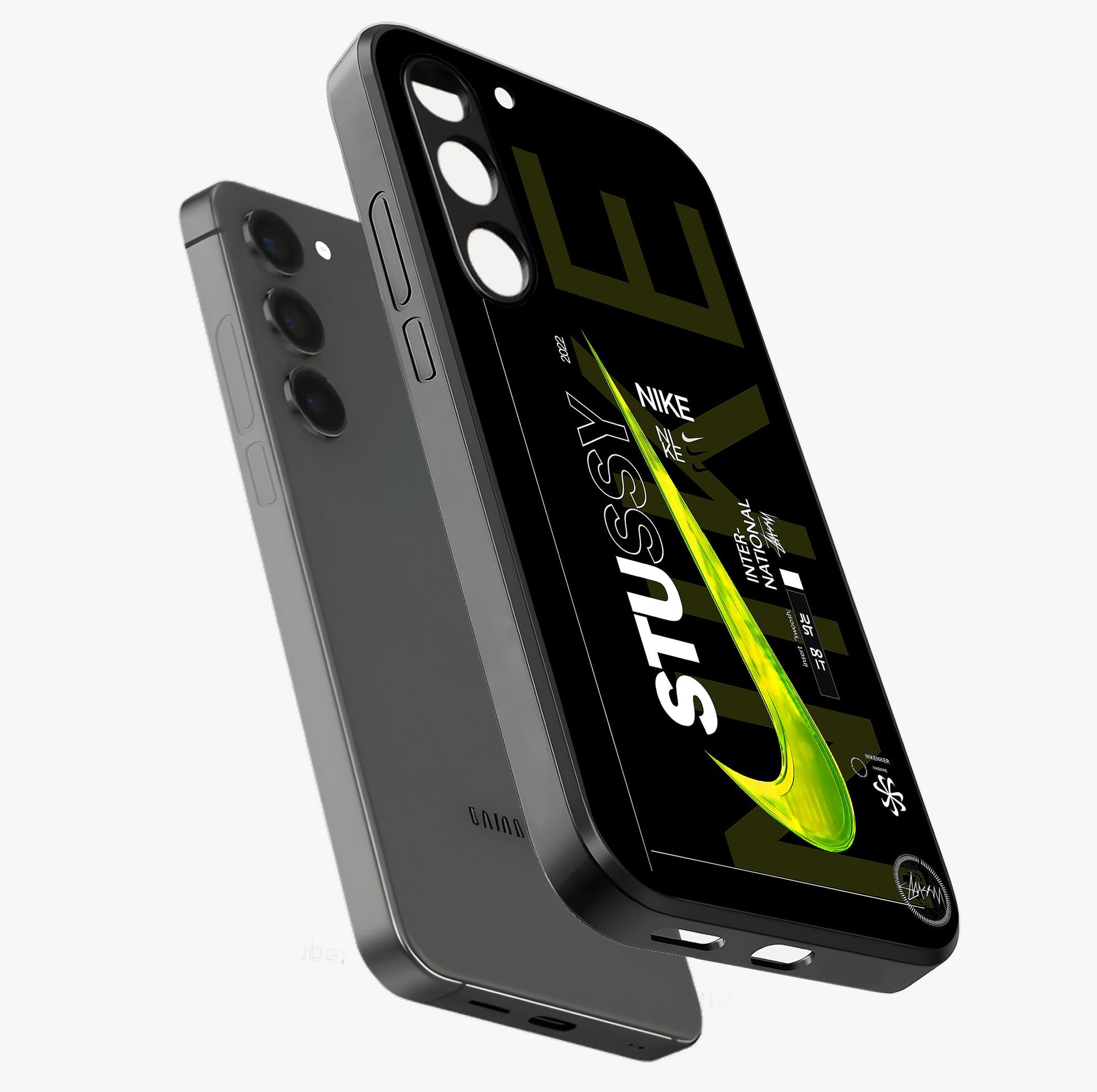 Neon Street Edition Glass Case displayed in angled mockup highlighting vibrant urban design with bold street aesthetic.