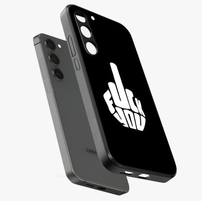 Rebel Mode On Glass Case displayed in angled mockup highlighting edgy text design with modern street aesthetic.