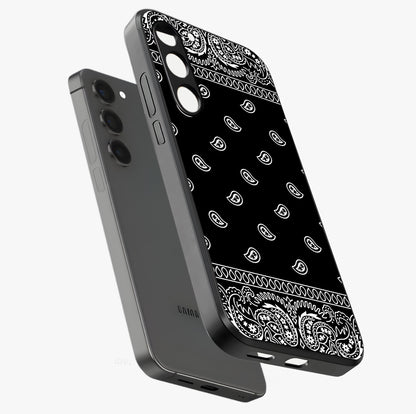 Retro Rebel Threads Glass Case displayed in angled mockup highlighting retro inspired graphic design with rebellious aesthetic.